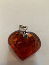 Baltic Amber and silver heart pendant