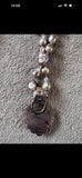 Deeta by Design baroque pearl necklace large turquoise with silver heart new