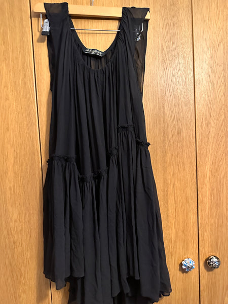 All Saints Black Silk Roxanna Babydoll Dress free size