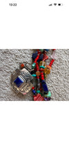 Kim Yubeta OOAK cross charm bracelet lapis spiny silver cert south western boho