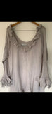 Pale Grey Janey raw edge pirate shirt