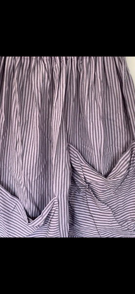 RitaNoTiara stripe vintage lavender ticking big pocket pants