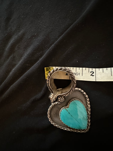 Deeta by Design large silver turquoise heart pendant