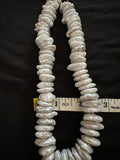 Old stock Large luminous white coin pearl Necklace