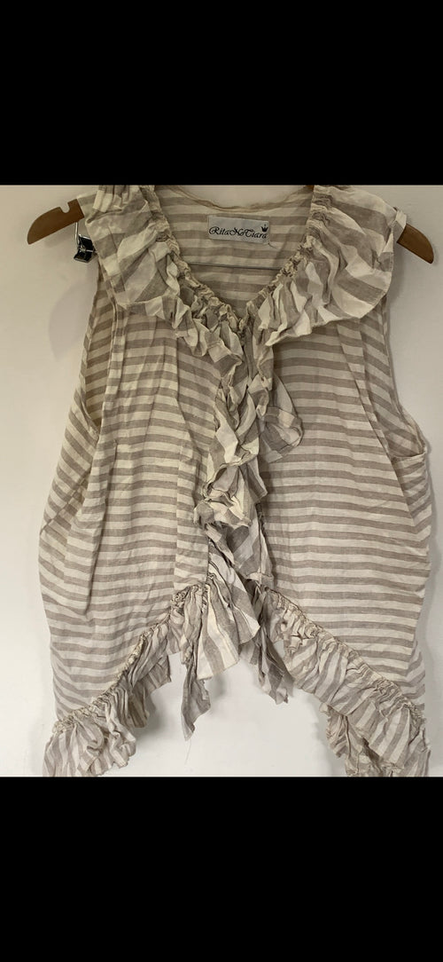 OOAK Linen stripe waistcoat