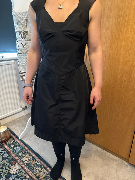 All Saints Bounty Dress small UK 10 12 EU 40 US 8 Black taffeta steampunk Gothic