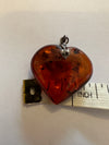 Baltic Amber and silver heart pendant