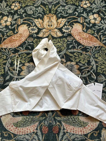 BNWT Reiss Alanis open back backless top white UK 12 EU 40 US 8 halterneck tie