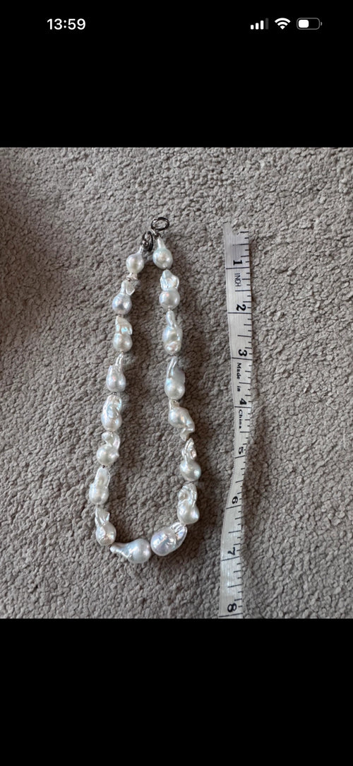 New white Edison pearl choker needs ties attaching.