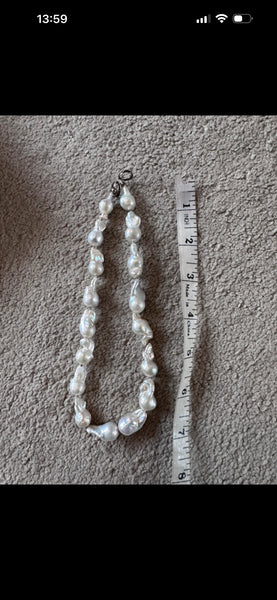 New white Edison pearl choker needs ties attaching.