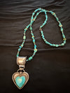 Deeta by Design large silver turquoise heart pendant