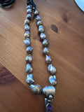 Huge chimney Butte Silver and Amethyst cross pendant on Baroque pearl necklace