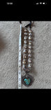 Deeta by Design baroque pearl necklace large turquoise with silver heart new