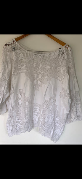 RitaNoTiara OOAK Vintage lace top
