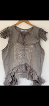 Pale Grey Vintage crochet sleeveless Top