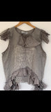 Pale Grey Vintage crochet sleeveless Top