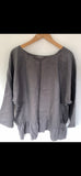 Boxy oversized slate linen top