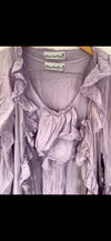 RitaNoTiara Lavender cotton silk voile ruffle 2 piece suit