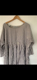May Ticking blue Stripe  Cotton Dress One Size