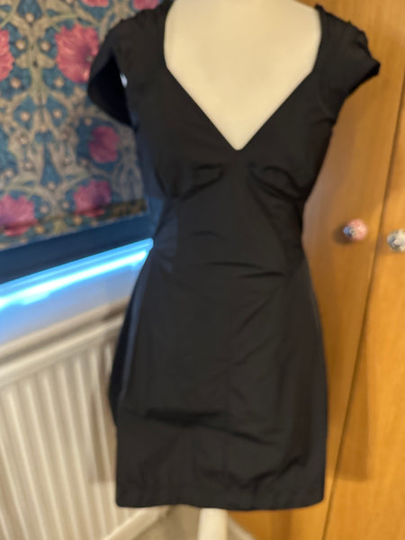 All Saints Bounty Dress small UK 10 12 EU 40 US 8 Black taffeta steampunk Gothic