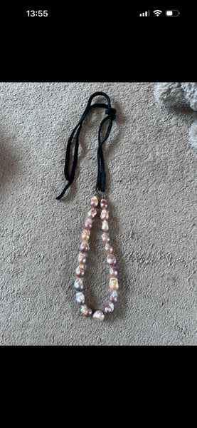 Baroque Edison Pearls iridescent necklace pinks new adjustable length