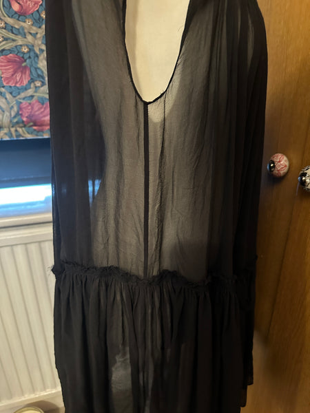 All Saints Black Silk Roxanna Babydoll Dress free size