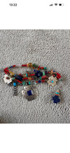 Kim Yubeta OOAK cross charm bracelet lapis spiny silver cert south western boho