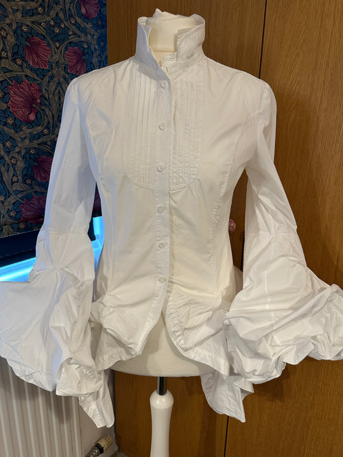 All Saints Iconic Katerina shirt UK 12 EU 40 US 8 White cotton steampunk Gothic