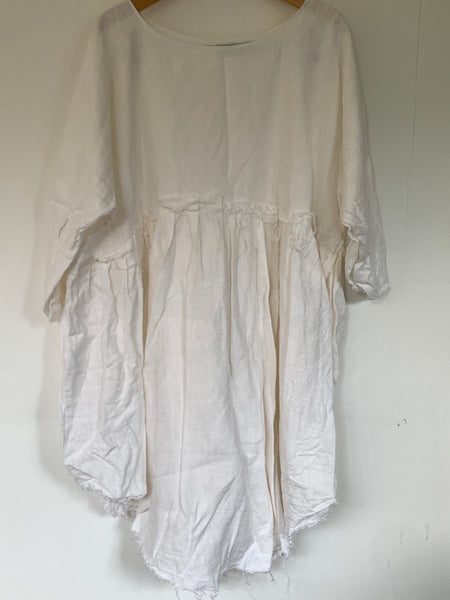 Ready to Ship May White Linen Dress free Size