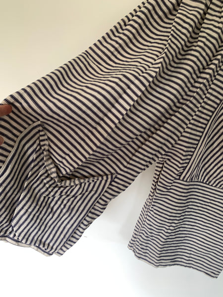 RitaNoTiara Striped Pirate Big Pocket Pants Cropped