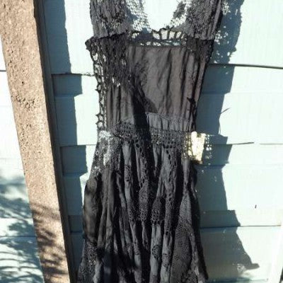 Victorian Mourning Dress Lace boho RitaNoTiara Southern Gothic Couture