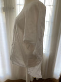 Simple Asymmetric White Linen Top