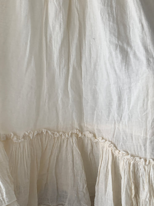 Ivory Cotton Petticoat Skirt Free Size