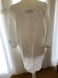 Simple Asymmetric White Linen Top