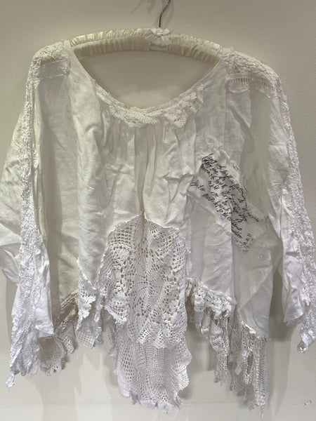 RitaNoTiara White Crochet Cutaway Dress