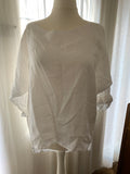 Simple Asymmetric White Linen Top