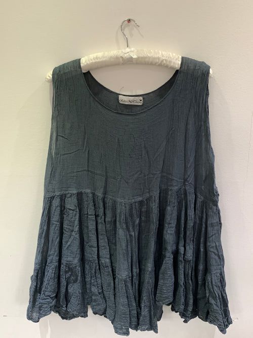 RitaNoTiara Romy Midnight Blue Tiered Tank