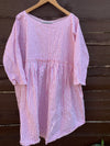 Ready to Ship May Ticking Stripe Pink Cotton Dress One Size