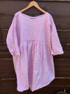 Ready to Ship May Ticking Stripe Pink Cotton Dress One Size