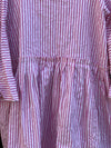 Ready to Ship May Ticking Stripe Pink Cotton Dress One Size