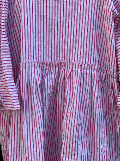 Ready to Ship May Ticking Stripe Pink Cotton Dress One Size