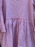 Ready to Ship May Ticking Stripe Pink Cotton Dress One Size