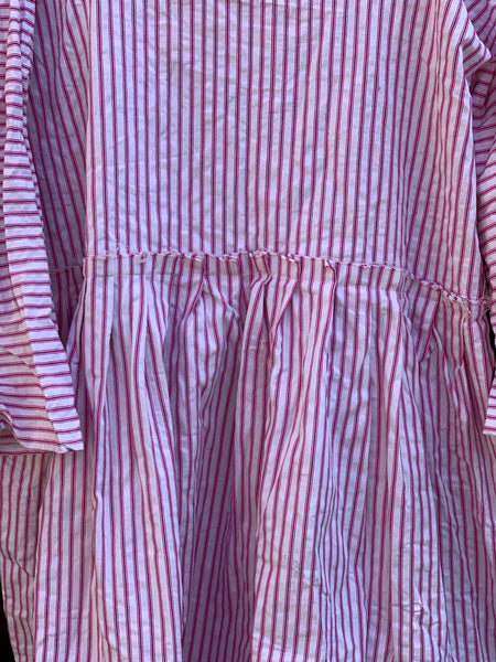 Ready to Ship May Ticking Stripe Pink Cotton Dress One Size