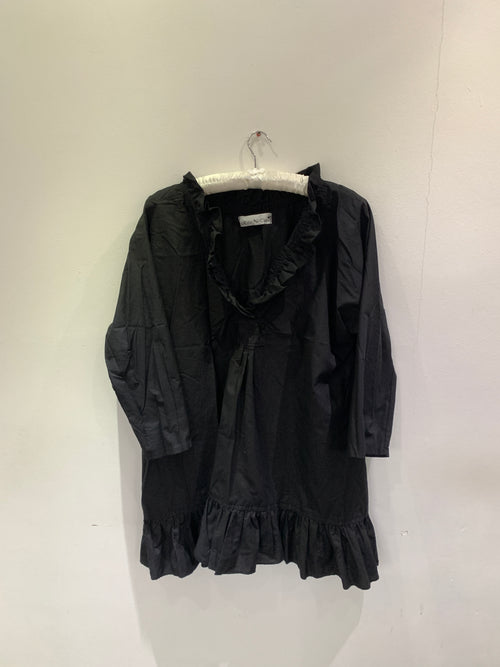 RitaNoTiara Black Cotton Saffy Midi Dress