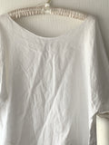 Curve Hem  White Linen Top