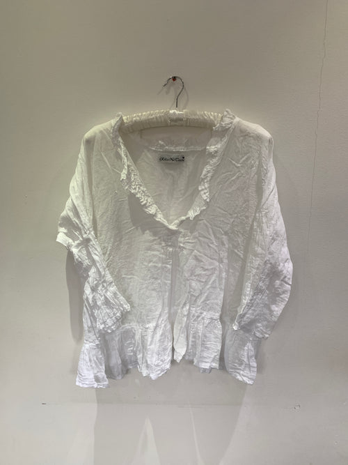 RitaNoTiara White Saffy Cotton Top