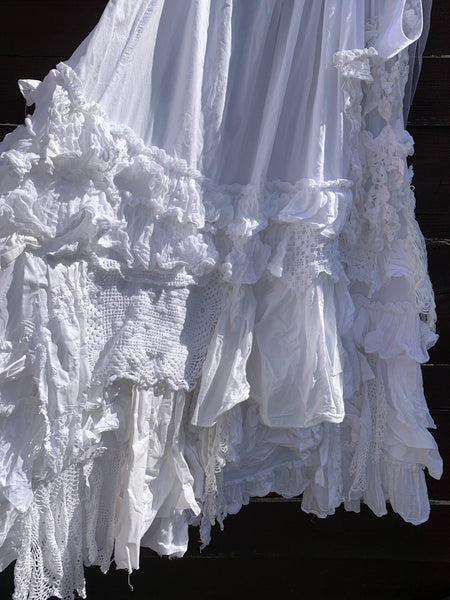 RitaNoTiara White Etta Vintage Lace Maxi Skirt