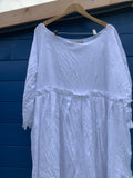 Ready to Ship May White Linen Dress One Size