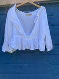 Ready to Ship Short Saffy Linen Top One Size