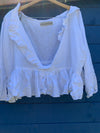 Ready to Ship Short Saffy Linen Top One Size